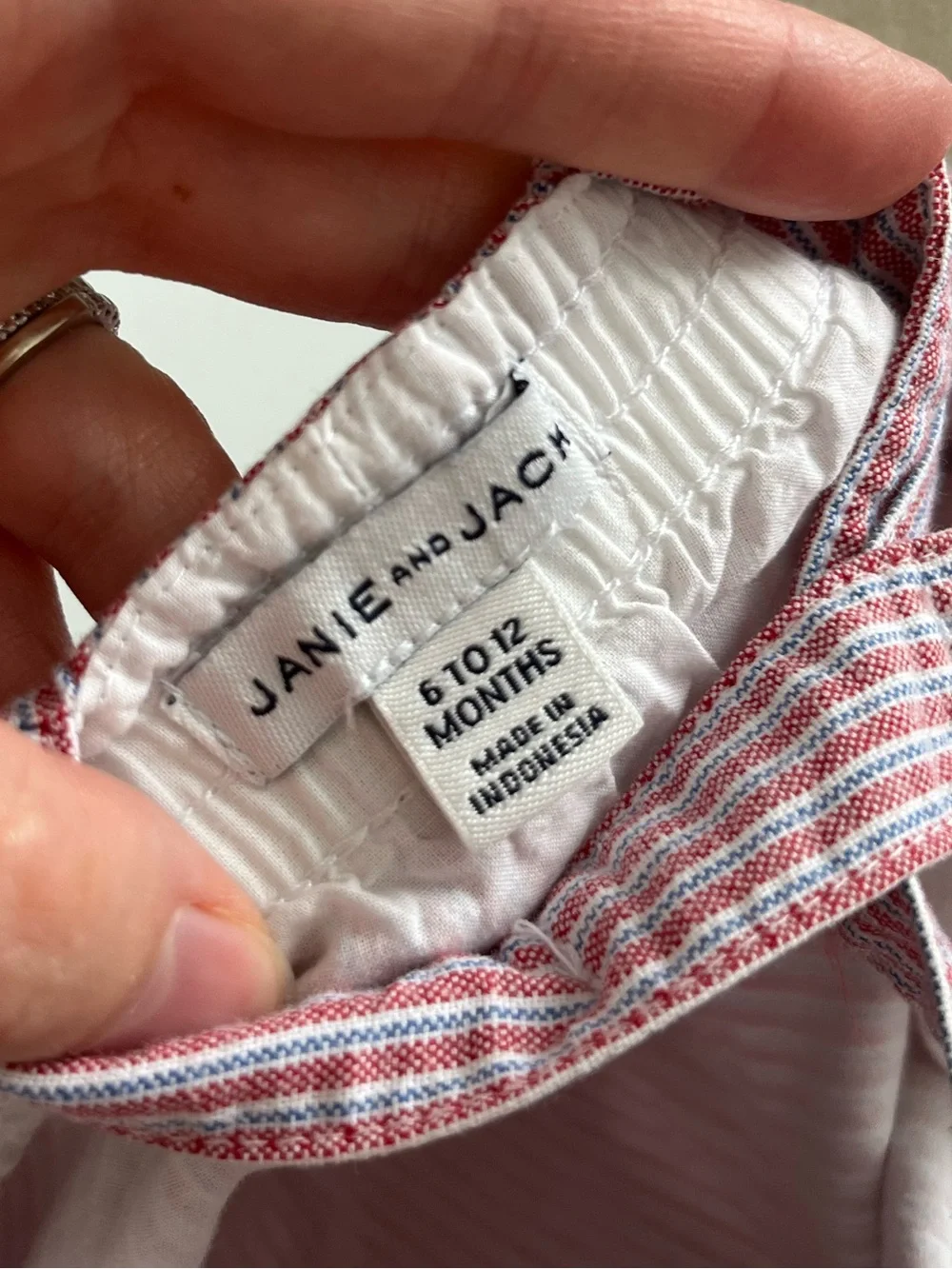 Janie and Jack Red & Blue Striped Baby Romper Set